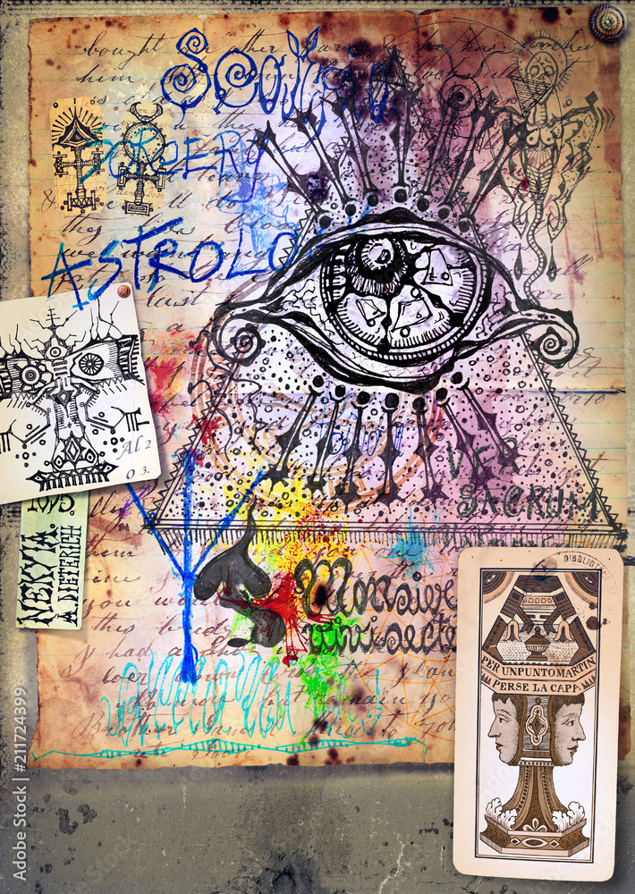 Alchimia - Collage e disegni esoterici, bizzarri e misteriosi