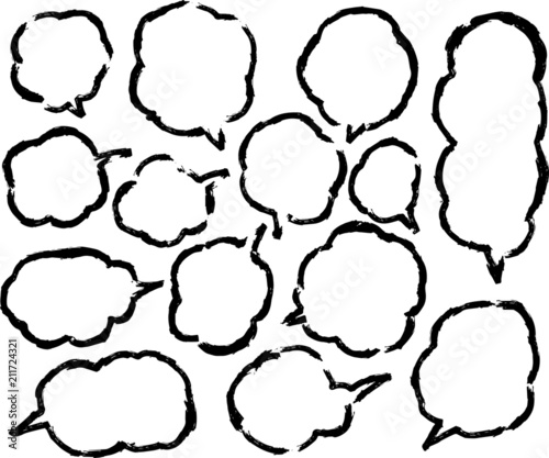 Speech balloon of Brush writing set