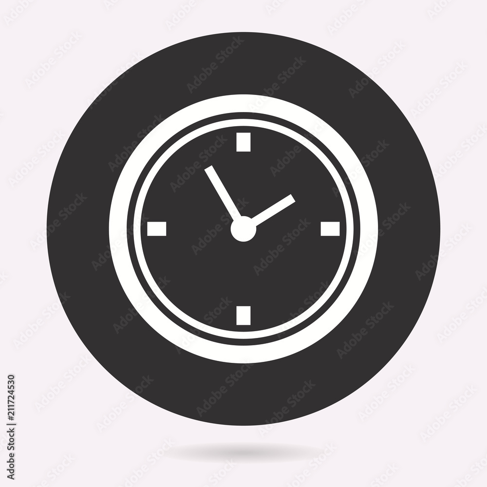 Clock time icon, deadline symbol. Vector illustration isolated. Simple pictogram. Clock time icon, deadline symbol. Vector illustration isolated. Simple pictogram.