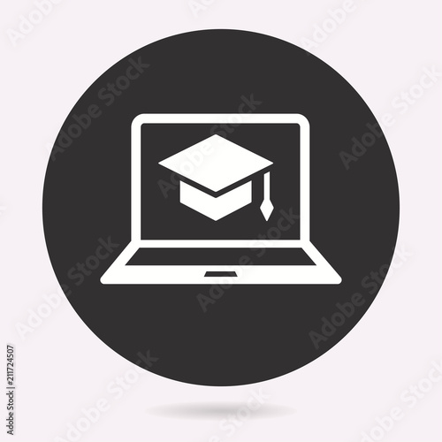E-learning education icon. Learn, academic study symbol. Vector illustration isolated. Simple pictogram.