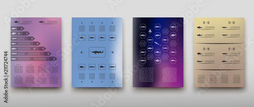 Leaflet cover infographics presentation abstract geometric background, layout in A4 set technology brochure flyer design statistics template vector shadow
