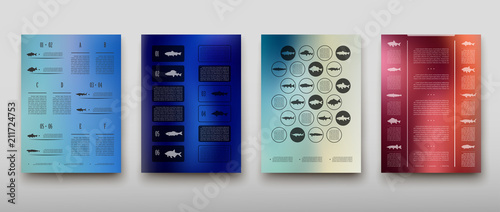 Leaflet cover infographics presentation abstract geometric background, layout in A4 set technology brochure flyer design statistics template vector shadow