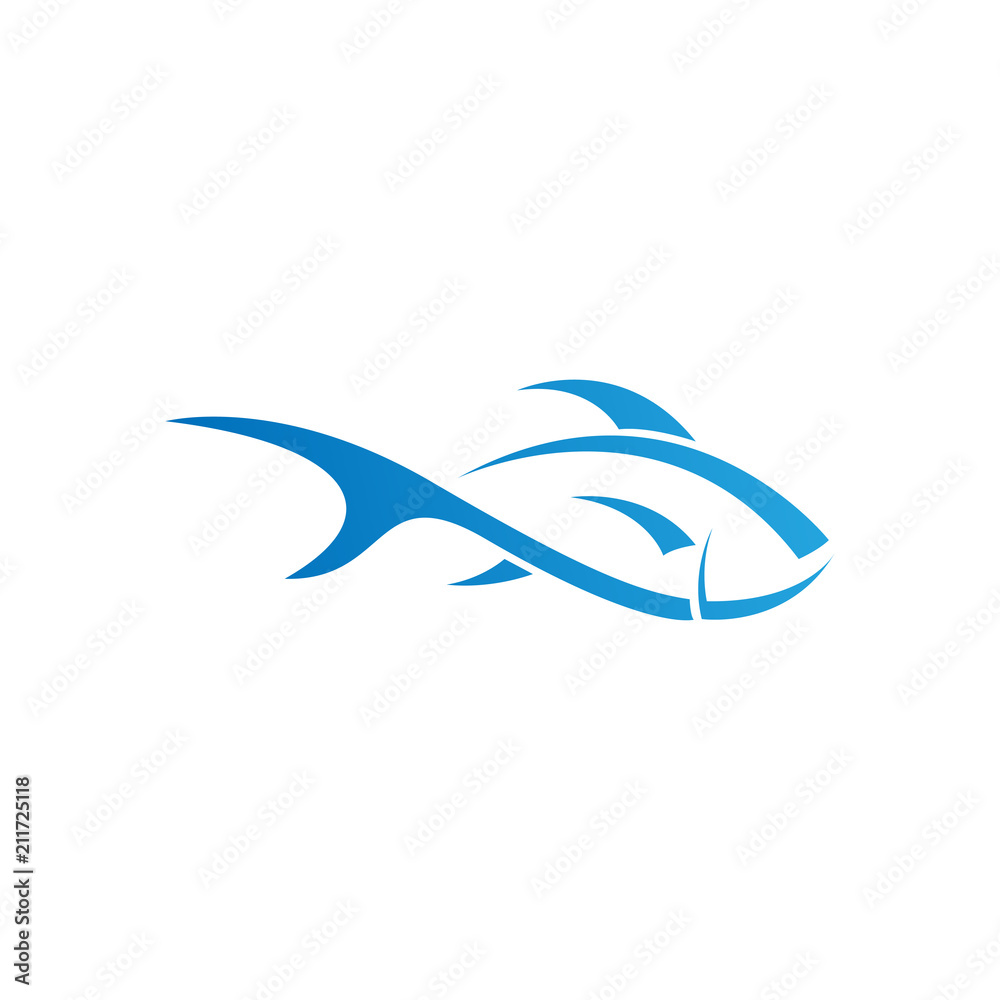 modern fish logo template vector modern fish logo template vector