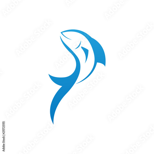 abstract fish logo template vector
