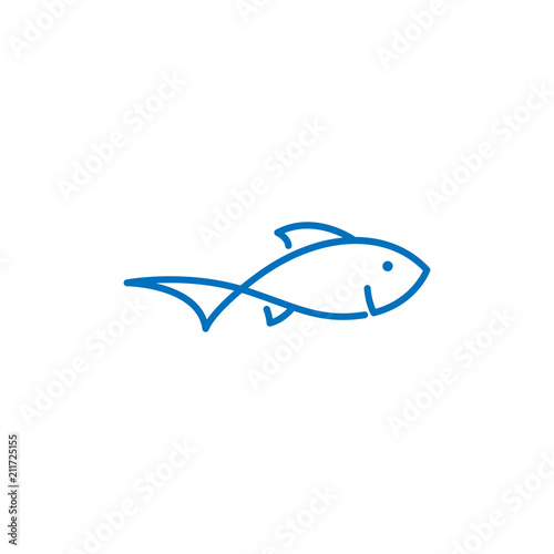 fish line logo template vector