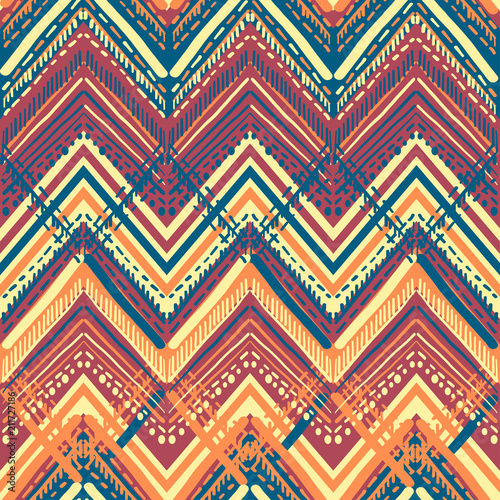 Abstract Ikat and boho style handcraft fabric pattern. Traditional Ethnic design for clothing and textile background, carpet or wallpaper