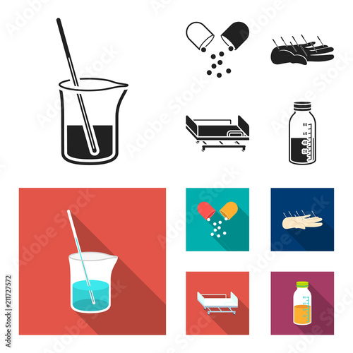 Solution, tablet, acupuncture, hospital gurney.Medicine set collection icons in black, flat style vector symbol stock illustration web.