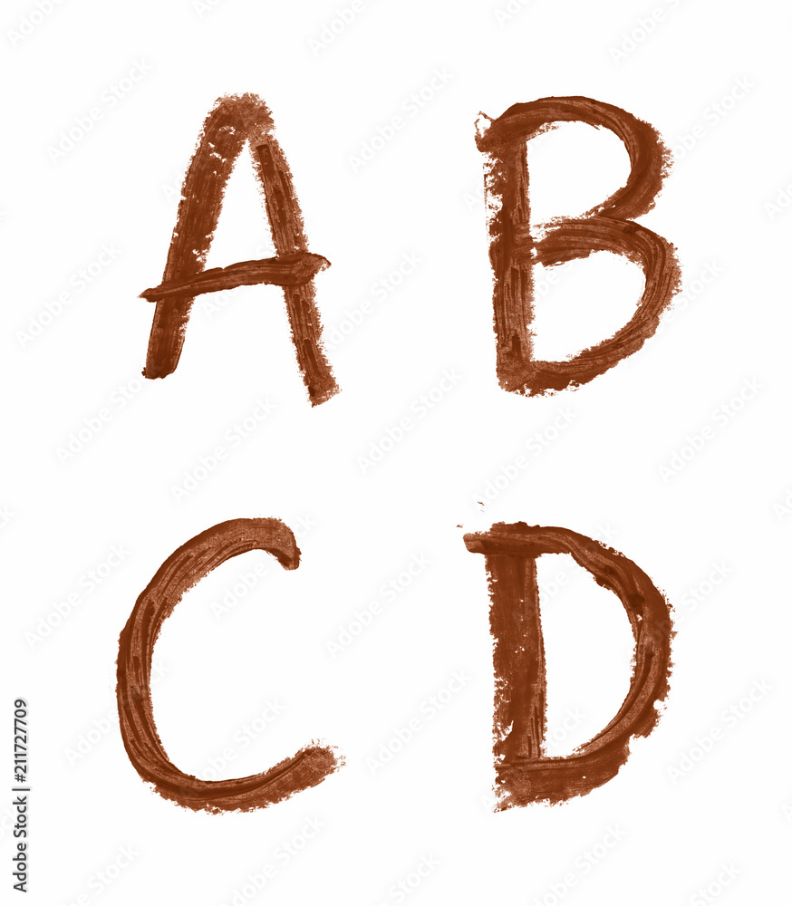 Set of letters isolated