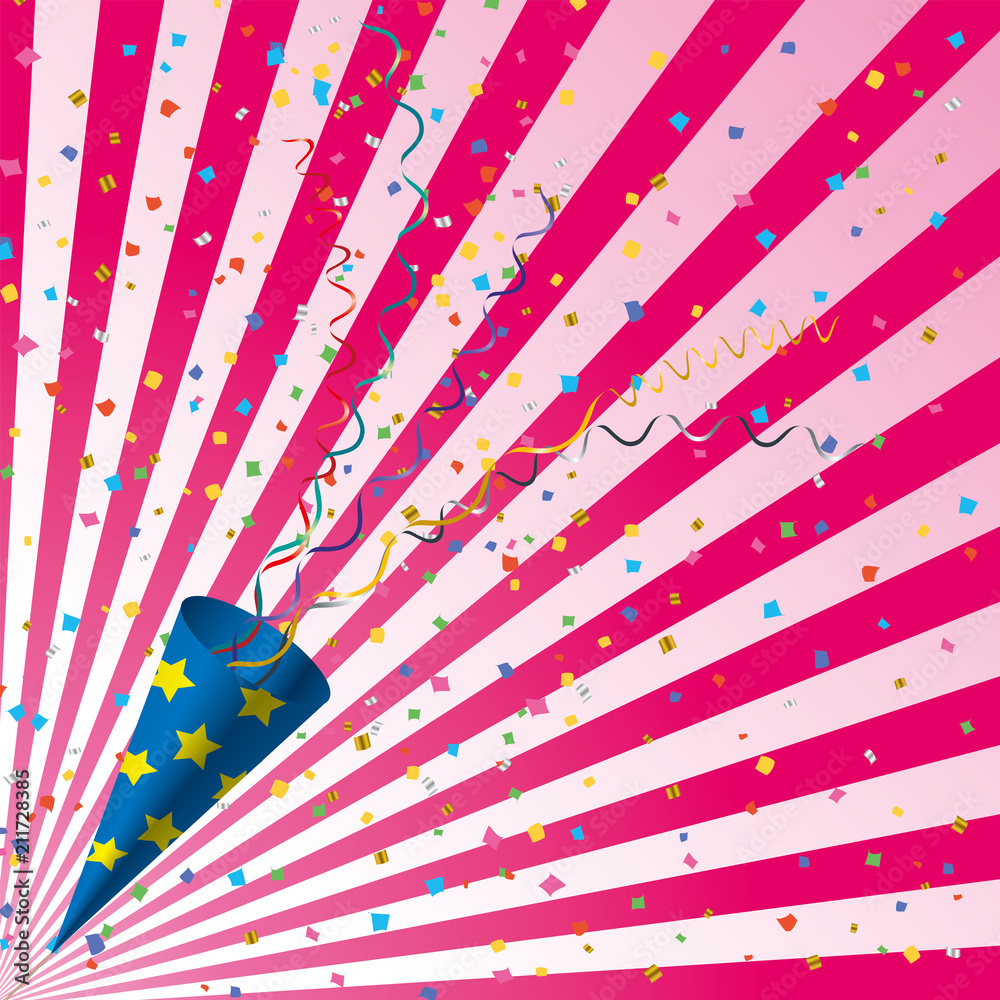 イラスト素材 集中線背景と紙吹雪と紙テープが飛び散るクラッカー 幸運 当選イメージ Stock Vector Adobe Stock イラスト素材 集中線背景と紙吹雪と紙テープが飛び散るクラッカー 幸運 当選イメージ Stock Vector Adobe Stock