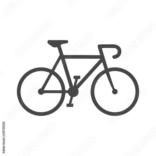 Bicycle fitness line art icon, bike icon on white background