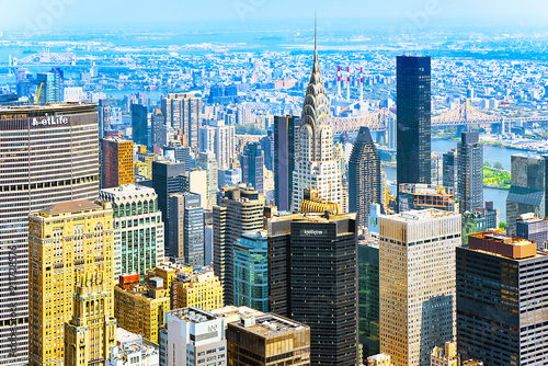 View of Manhattan from the skyscraper's observation deck. New York.