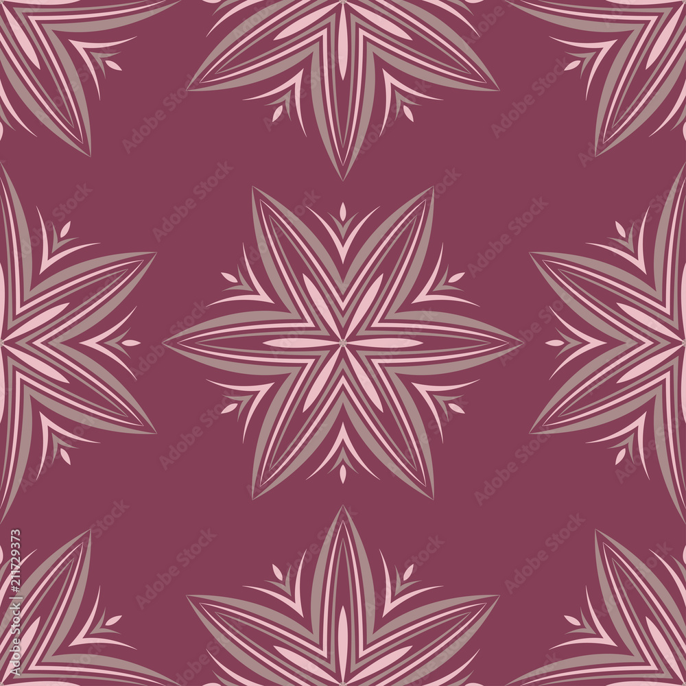 Seamless background. Floral purple red pattern