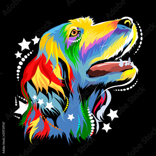 Vector image of a dog in th...