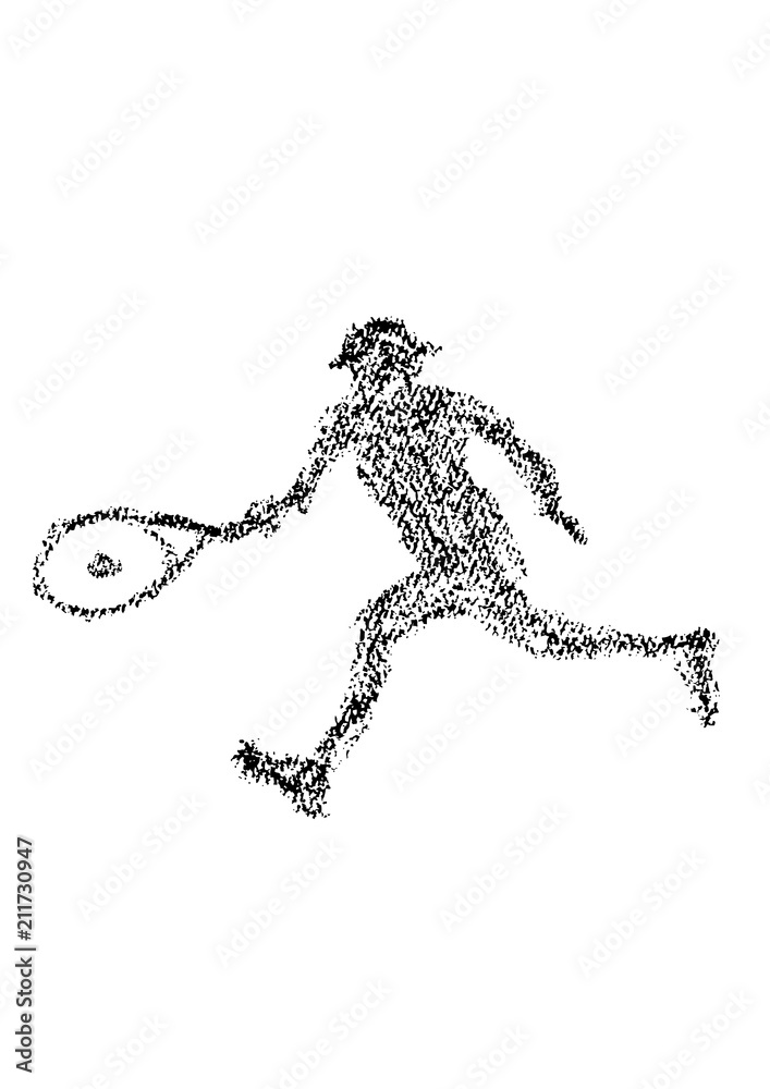 クレヨンで描いたテニス選手のイラスト クレヨンで描いたテニス選手のイラスト