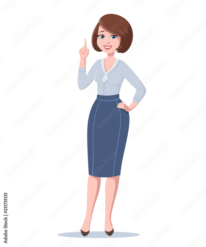 Happy business woman with smile. Vector illustration. Happy business woman with smile. Vector illustration.