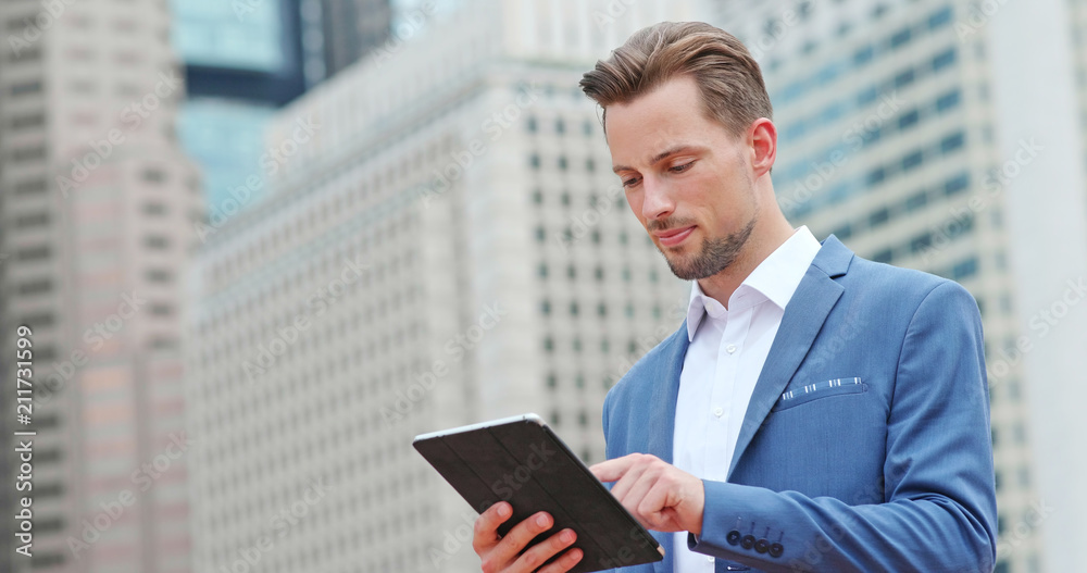 Fototapeta premium Businessman use of tablet computer