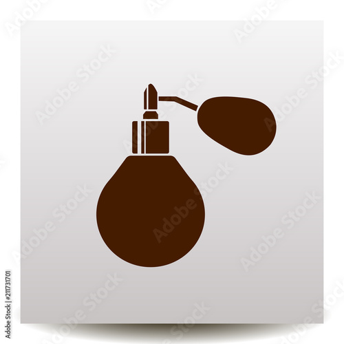 eau de toilitte vector icon on a realistic paper background with shadow. Flat design style