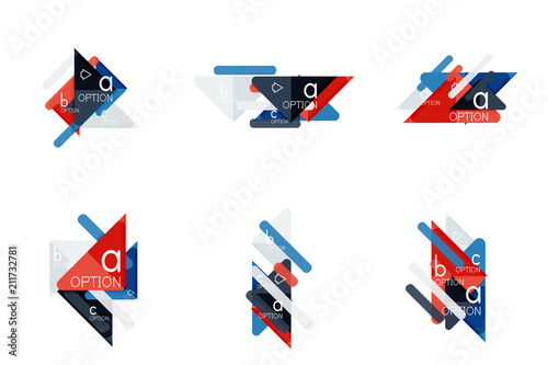 Set of triangle options infographics, data visualization layouts