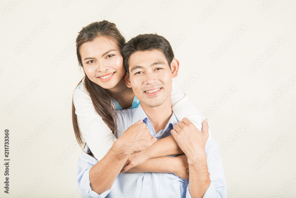 Couple happy with life loved on white Couple happy with life loved on white