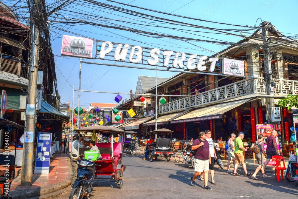 Naklejka premium Siem Reap Pub Street