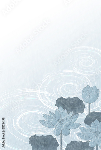 蓮　喪中　はがき　背景