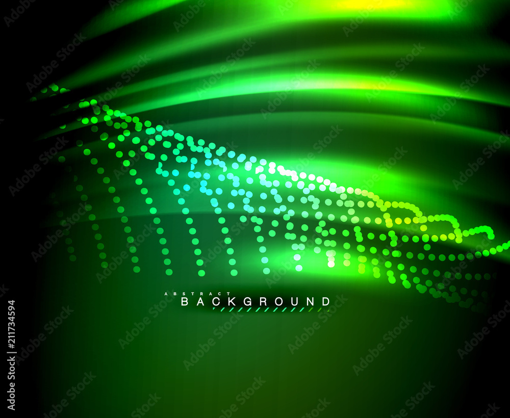 Neon glowing techno lines, hi-tech futuristic abstract background template with square shapes Neon glowing techno lines, hi-tech futuristic abstract background template with square shapes