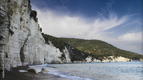 Romantic beach with cliffs on Gargano (Italy) photo