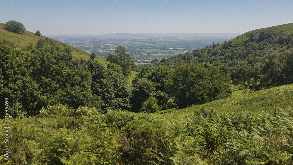 Malvern Hills with view Worcestershire england