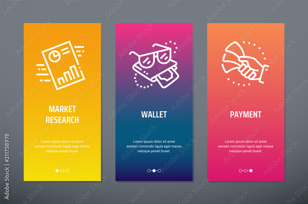 Market research, Wallet, Payment Vertical Cards with strong metaphors. Market research, Wallet, Payment Vertical Cards with strong metaphors.