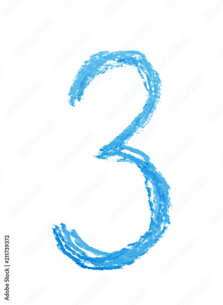 Hand drawn number symbol isolated Hand drawn number symbol isolated