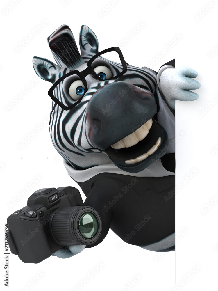 Naklejka premium Fun zebra - 3D Illustration