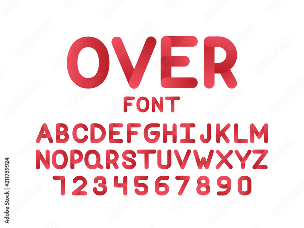Over font. Vector alphabet letters