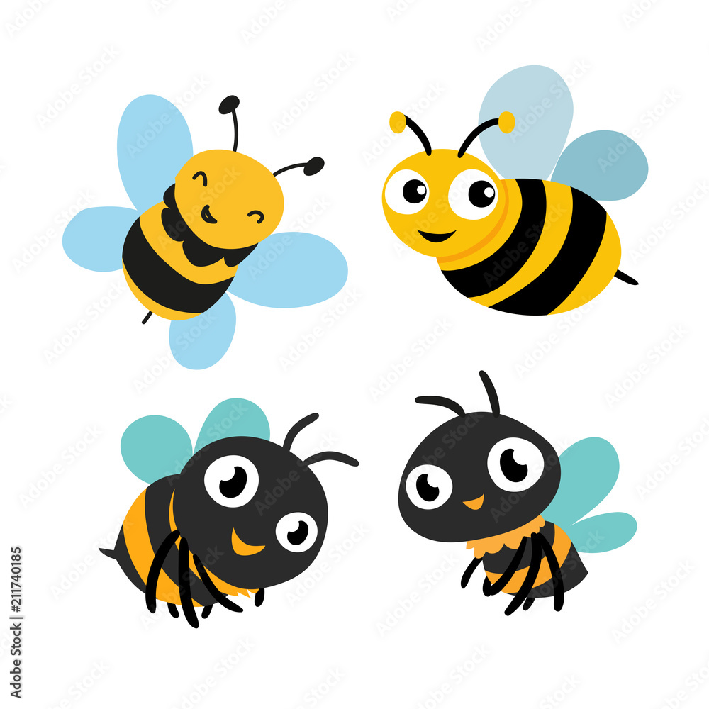 bee character vector design bee character vector design