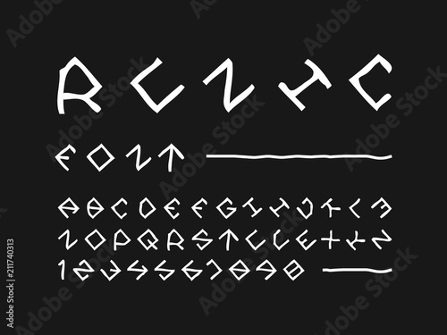 Runic font. Vector alphabet 