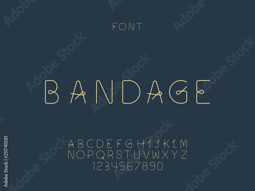 Bandage font. Vector alphabet