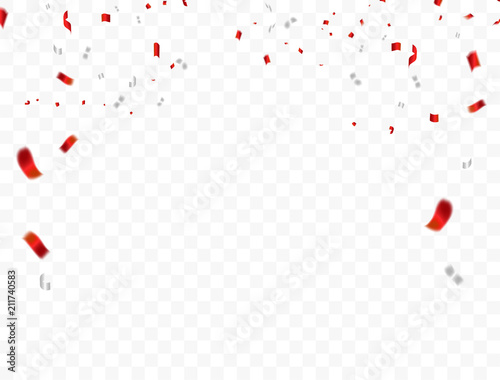 Red White design 2019, confetti concept 17 August Happy Independence Day greeting background. Celebration Vector illustration.