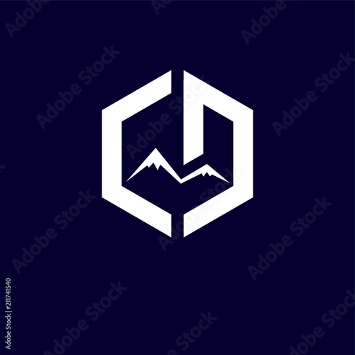 CD initial with mount vector Logo element. CD initial design collection. Vector illustration