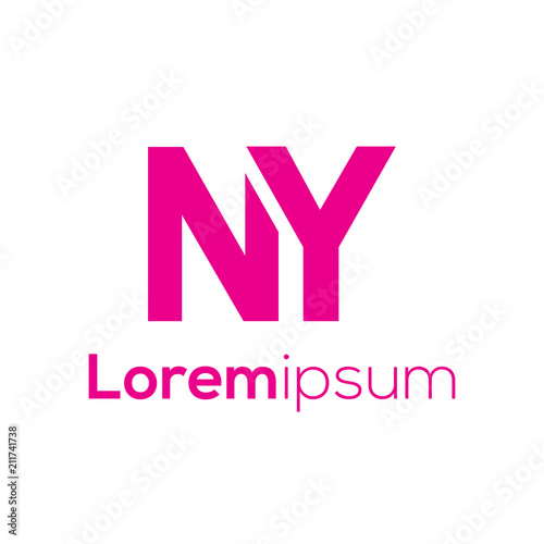 NY Initial Letter vector Logo Icon element. NY Initial design collection. Vector illustration