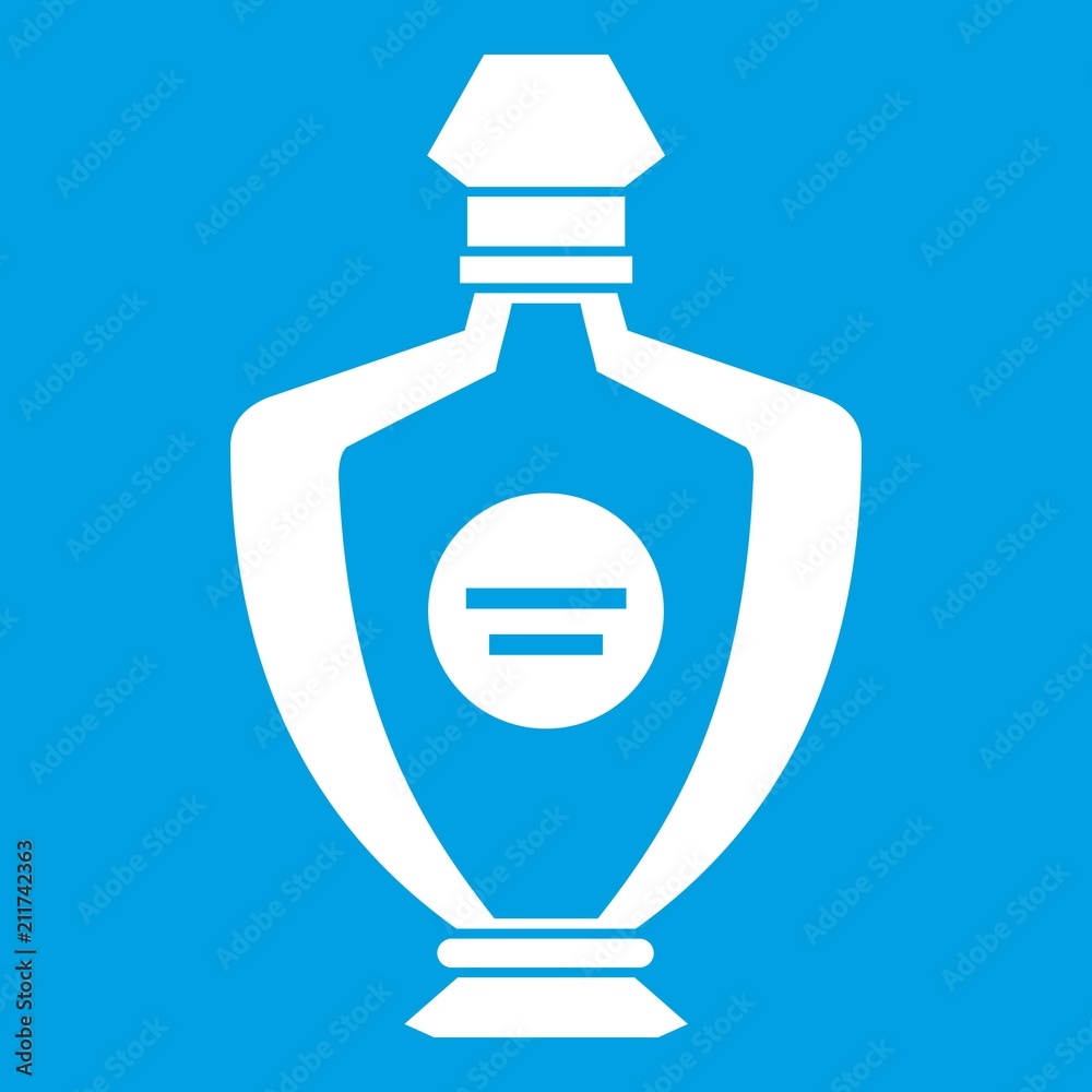 Perfume icon white isolated on blue background vector illustration Perfume icon white isolated on blue background vector illustration