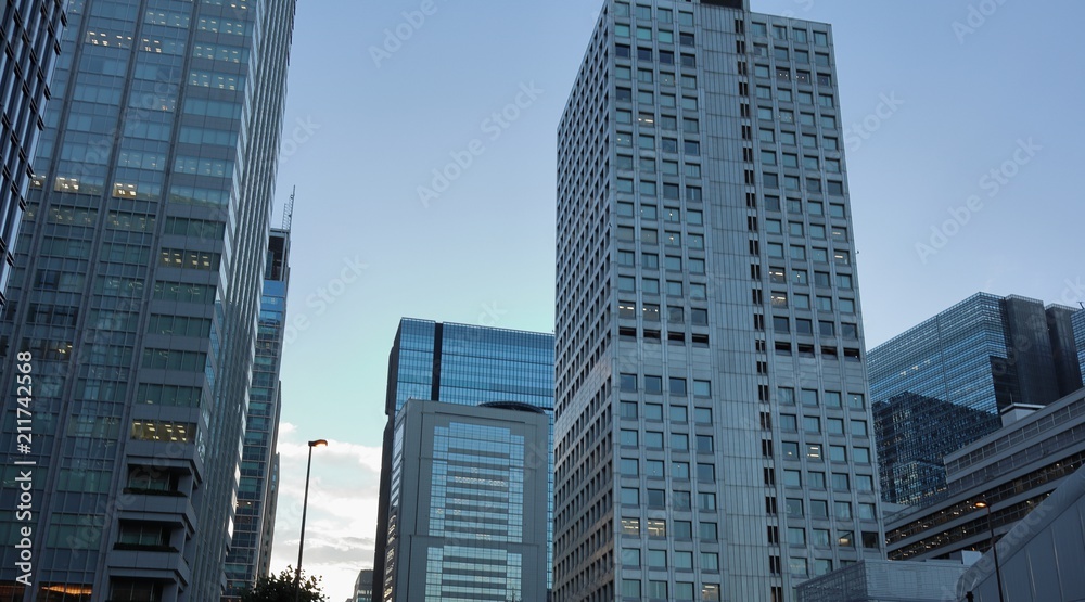 tokyo buildings and blue sky