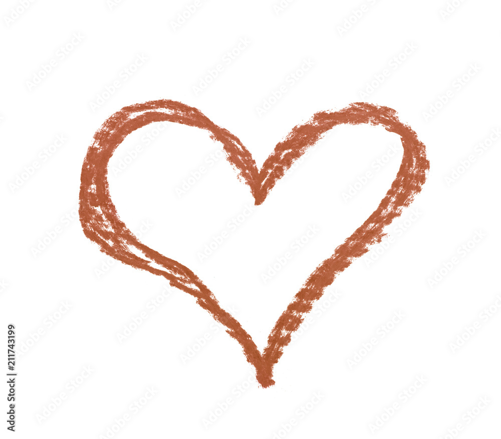 Hand drawn heart shape isolated Hand drawn heart shape isolated