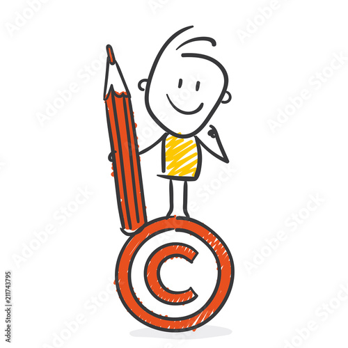 Strichfiguren / Strichmännchen: Urheberrecht, Copyright. (Nr. 249)	