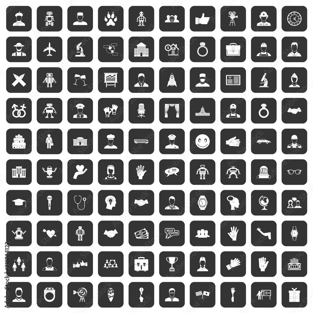 100 handshake icons set in black color isolated vector illustration 100 handshake icons set in black color isolated vector illustration