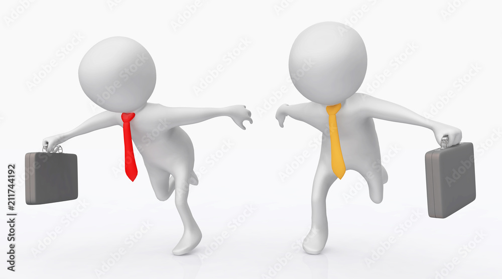 3D Figuren als rennende Geschäftsleute 3D Figuren als rennende Geschäftsleute