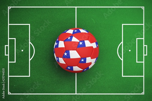 Composite image of football in chile colours