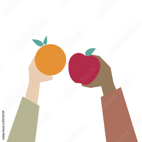 Illustration of healthy eating concept