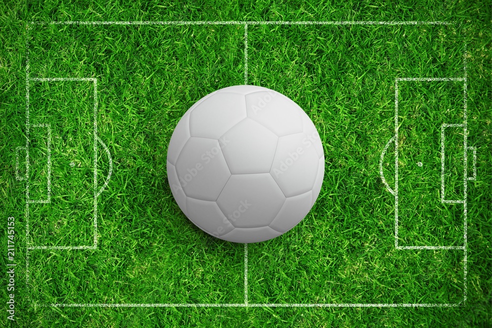 Composite image of digitally generated white leather football Composite image of digitally generated white leather football