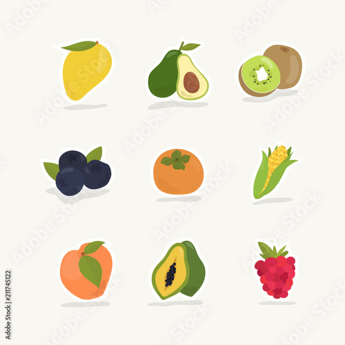 Collection of fruits and berries