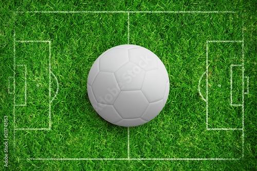 Composite image of digitally generated white leather football 