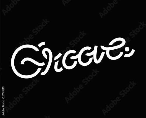 Groove word typography design illustration
